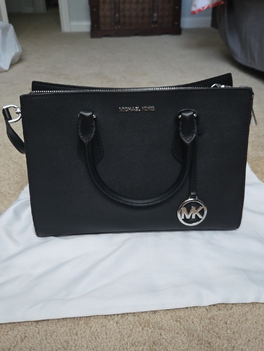 Michael Kors Black Saffiano Leather Satchel